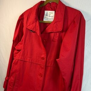 Vintage London Fog Women’s Red Rain Trench Coat Sz 14